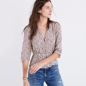 Madewell Silk Shadowpetal Floral Blouse